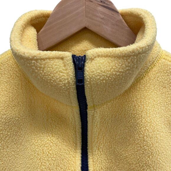 Vintage 90s L.L.Bean Bright Yellow Fleece Full Zip Vest Pockets Women’s Medium - Picture 7 of 12